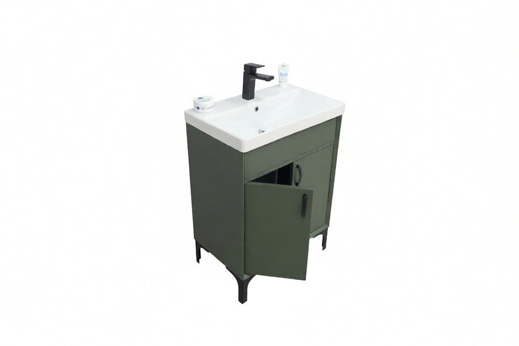 Sempre Wood Pine Green Bathroom Vanity Pine Green 4