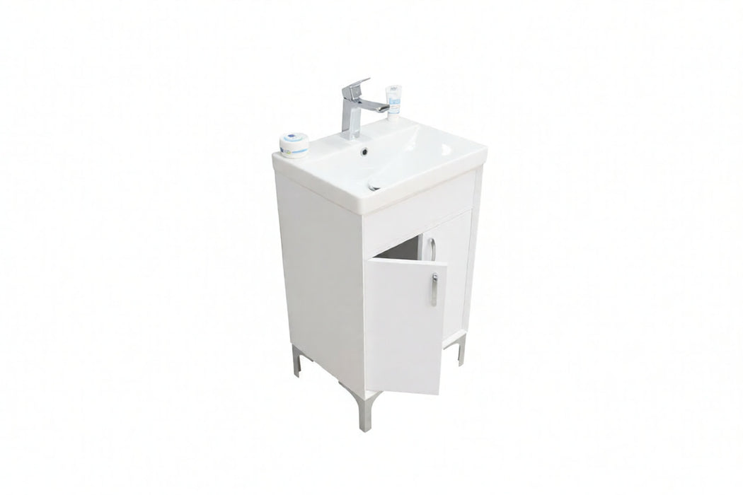 Sempre Wood White Bathroom Vanity White 3