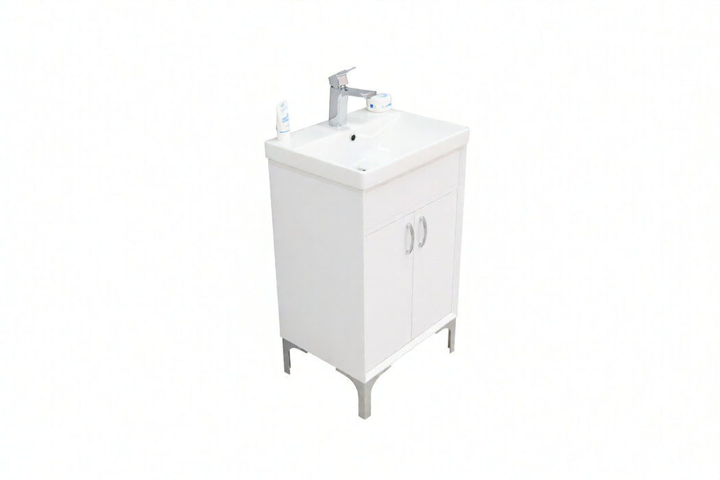 Sempre Wood White Bathroom Vanity White 4
