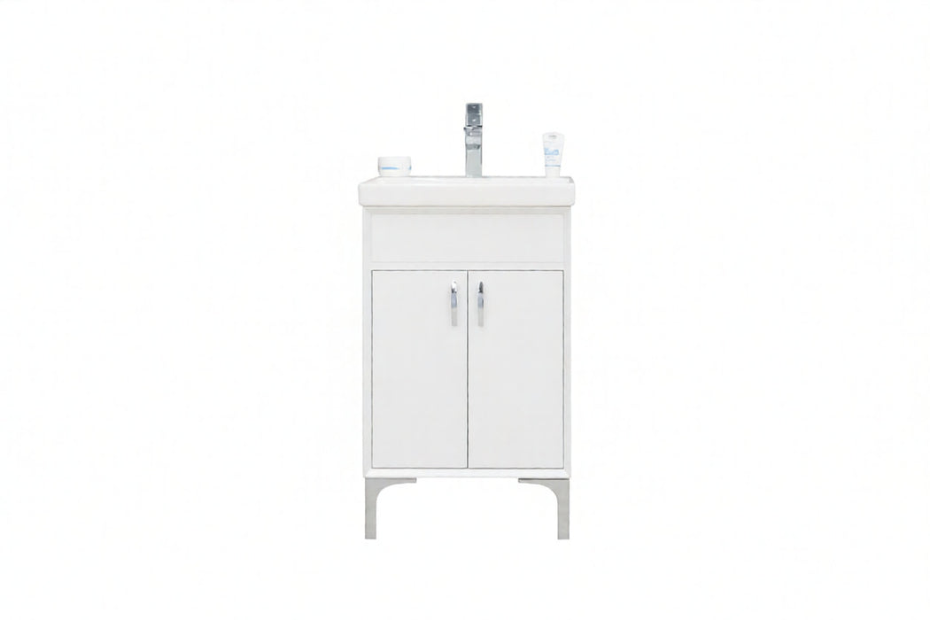 Sempre Wood White Bathroom Vanity White 1