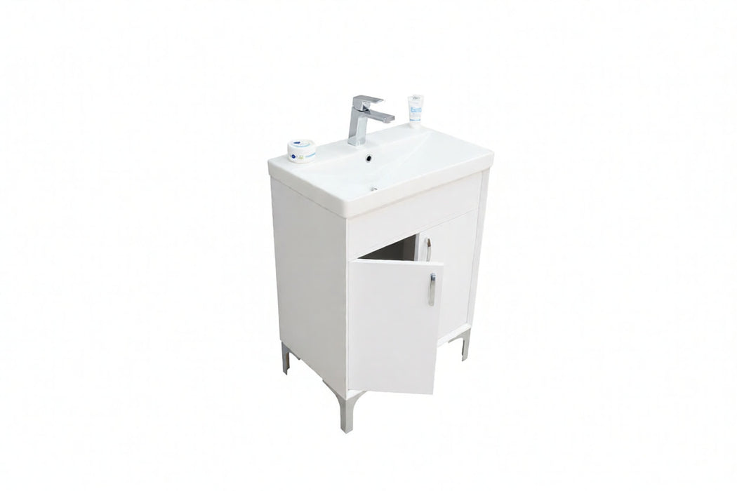 Sempre Wood White Bathroom Vanity White 3