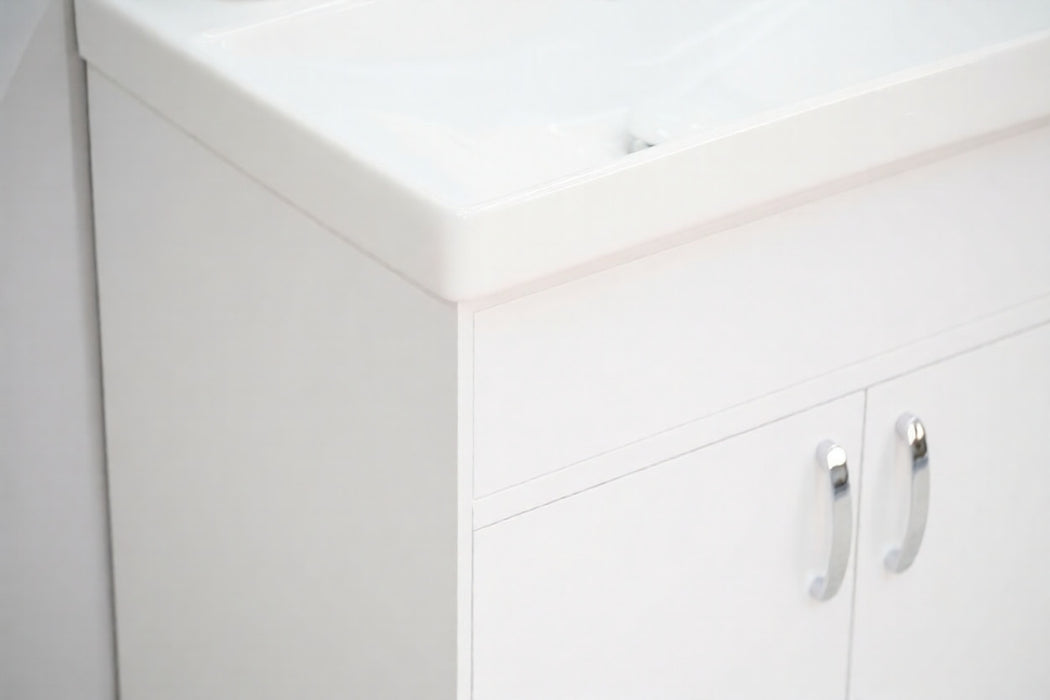 Sempre Wood White Bathroom Vanity White 6