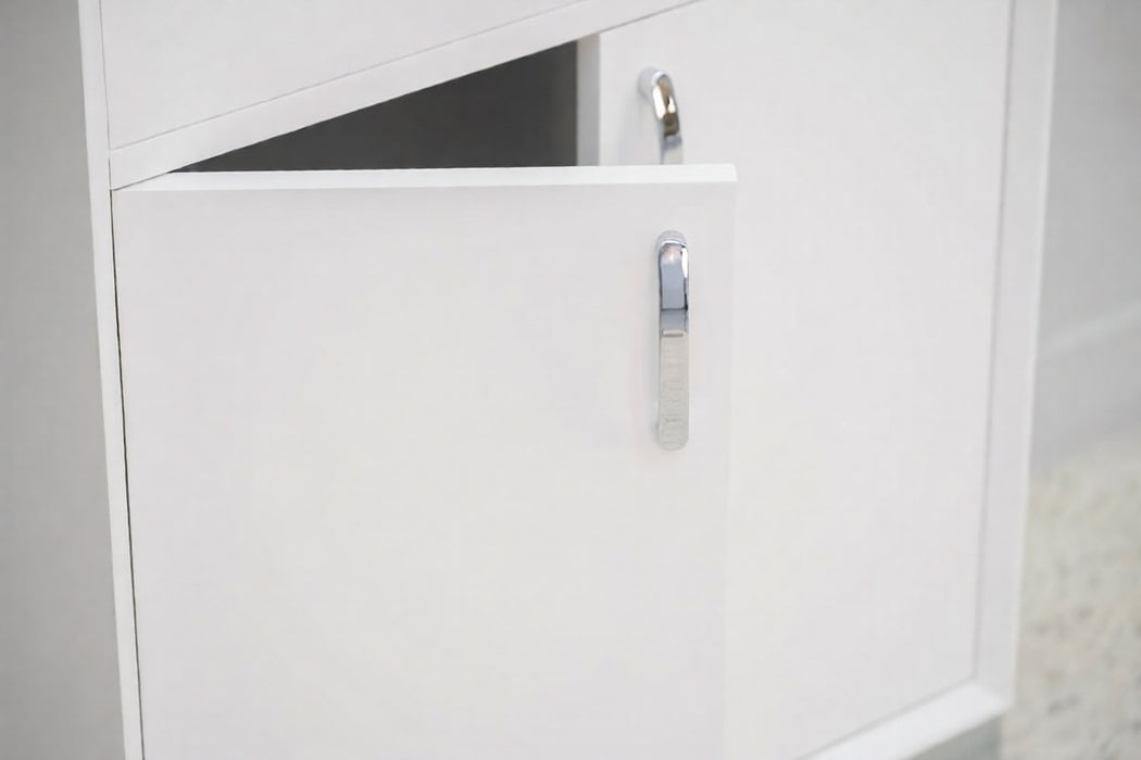 Sempre Wood White Bathroom Vanity White 7