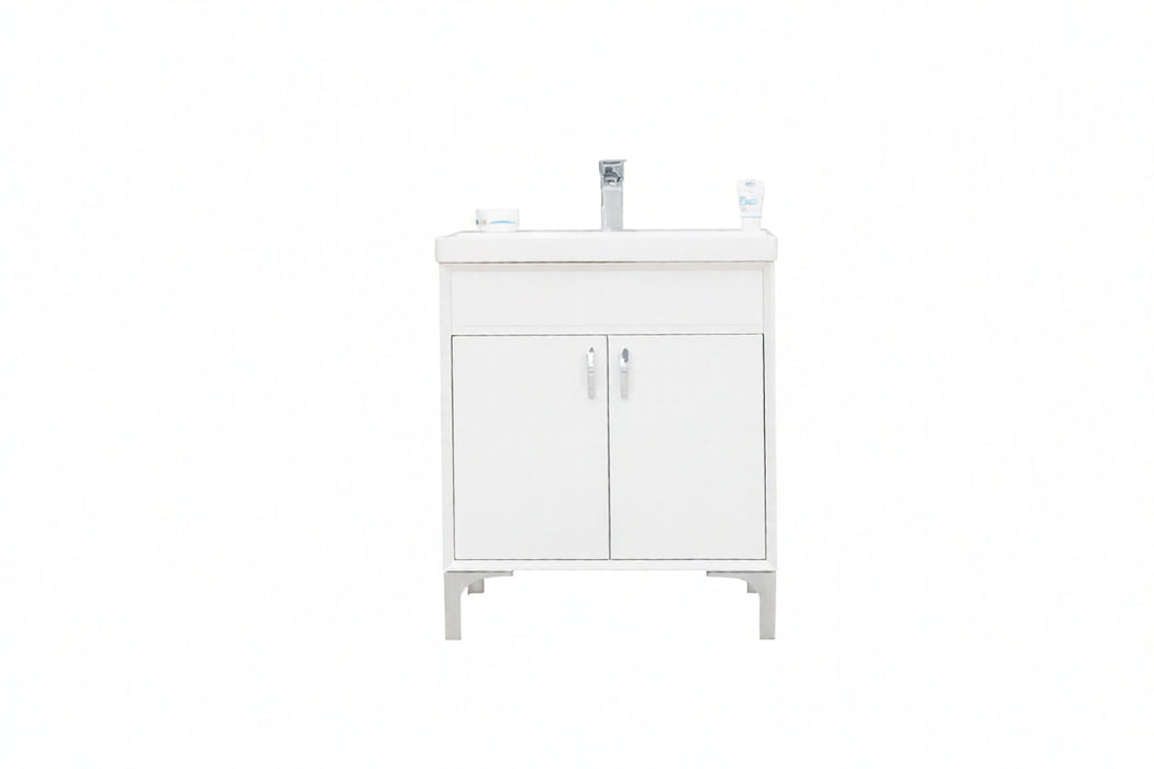 Sempre Wood White Bathroom Vanity White 1