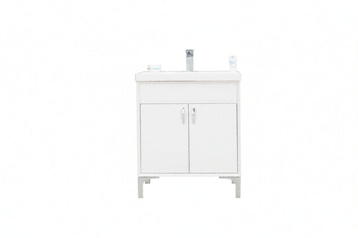 Sempre Wood White Bathroom Vanity White 1
