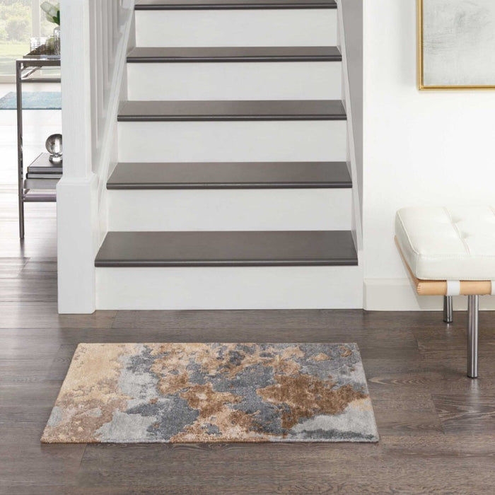 Silk Shadows Wool Blend Beige Blue 