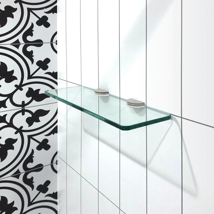 Brushed Nickel Glass Bathroom Shelf Brushed Nickel 4