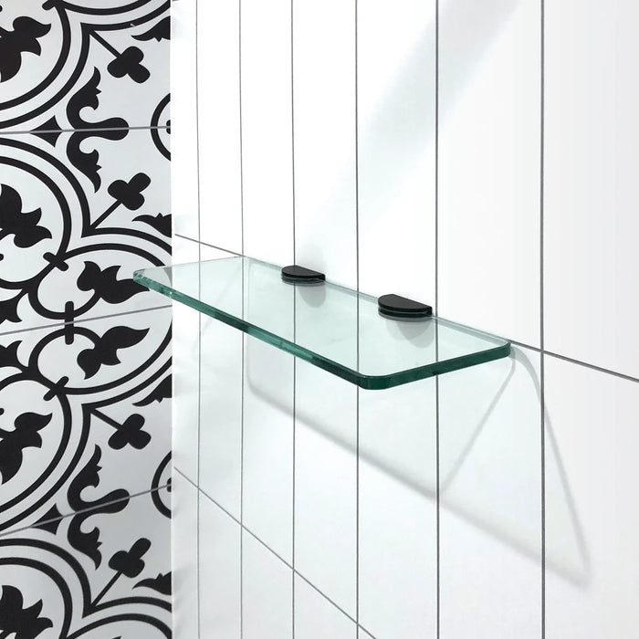 Glass Matte Black Bathroom Shelf Matte Black 4