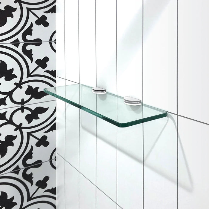 Glass Silver Bathroom Shelf Silver 3