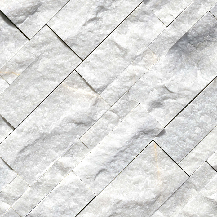 XL Rockmount Stacked Stone Panel Marble Sierra White Ledgestone Split Face 2