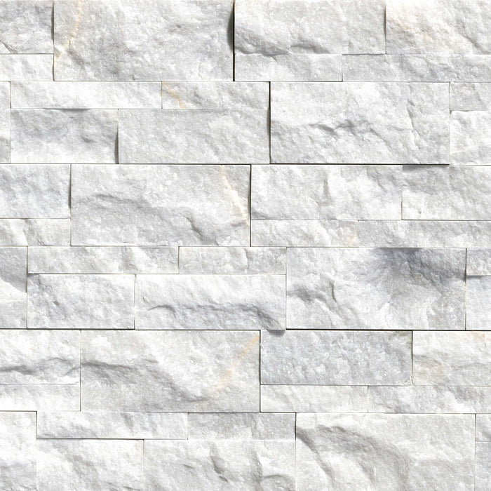 XL Rockmount Stacked Stone Panel Marble Sierra White Ledgestone Split Face 3