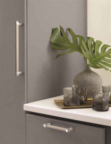 Mulino Aluminum Silver Champagne / Polished Chrome Cabinet Pull 4