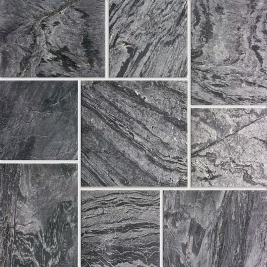 Full Tile Sample - Silver Gray Slate Tile - 16" x 16" x 7/16" - 9/16" Honed