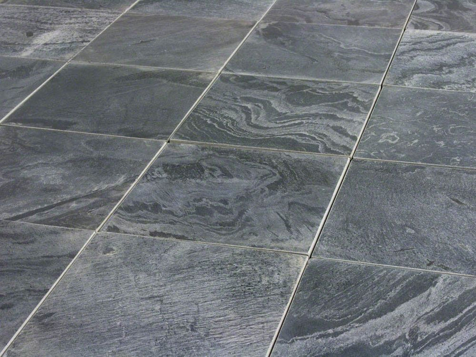 Silver Gray Quartzite Tile - 16" x 16" x 7/16" - 9/16" Honed
