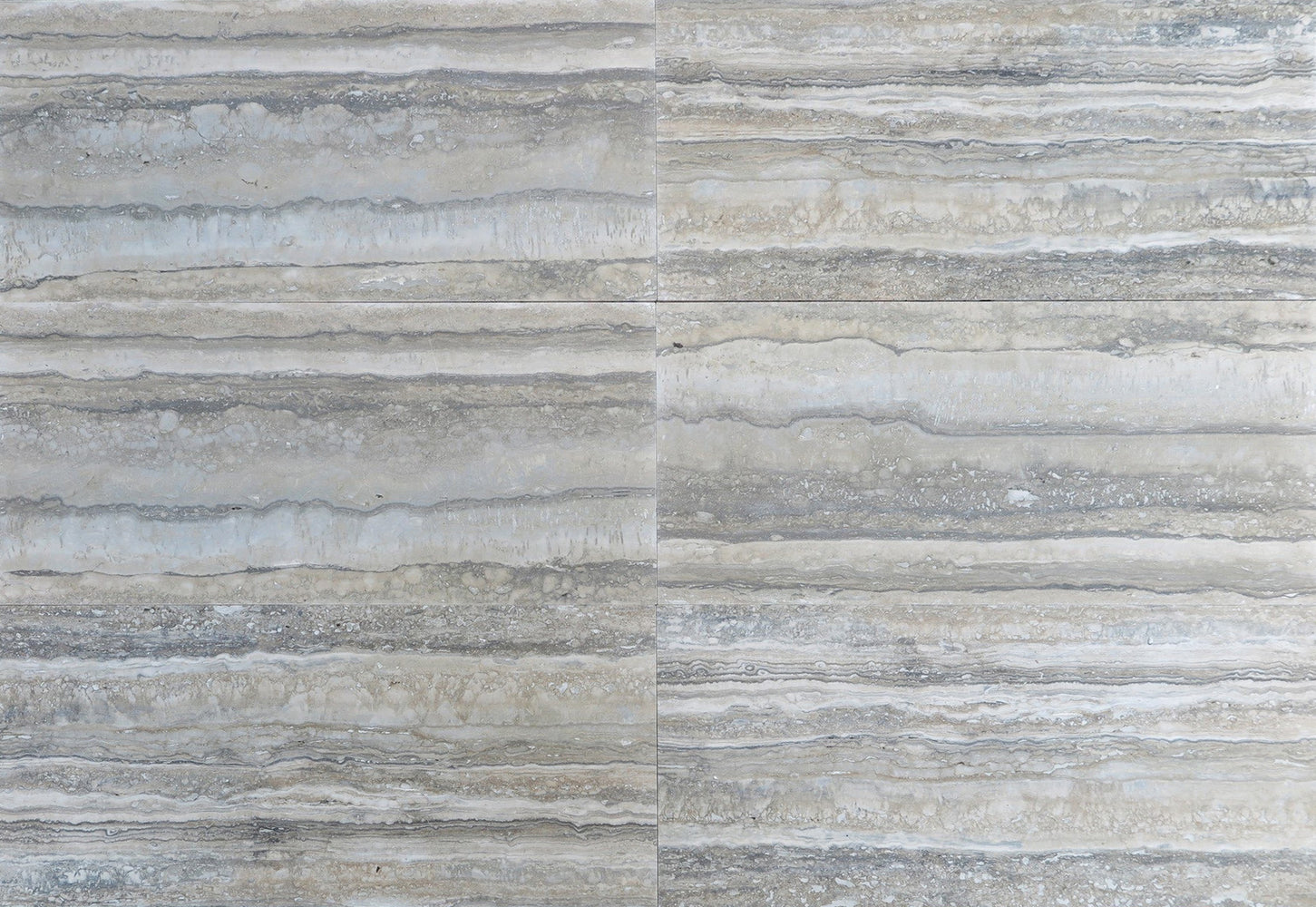 Silver Travertine Tile - Honed