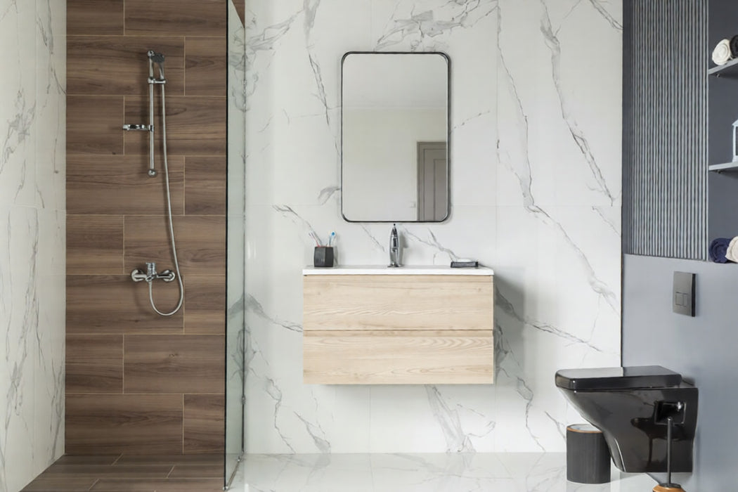 Simena Wood Oak Bathroom Vanity Oak 2