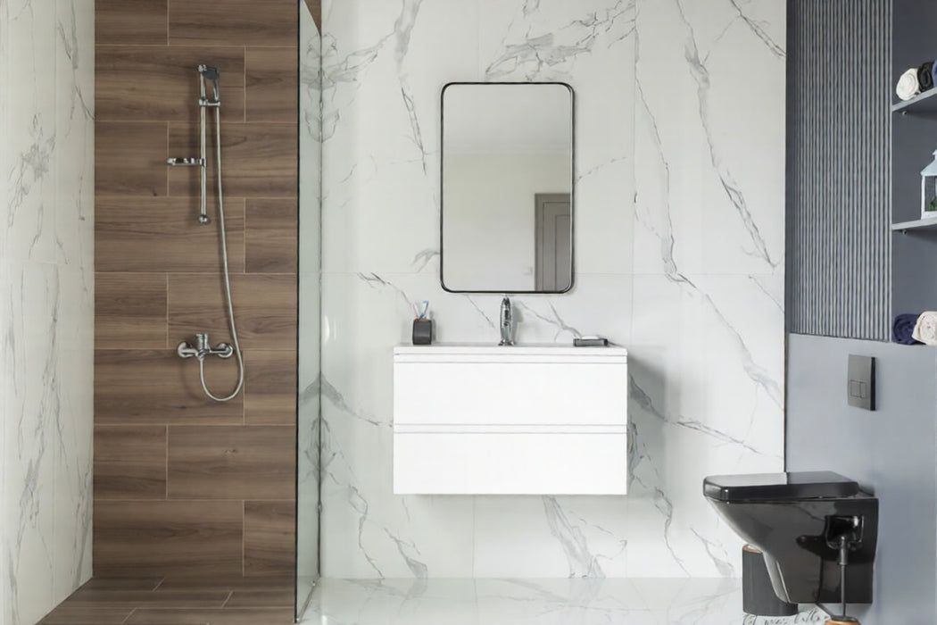 Simena Wood White Bathroom Vanity White 2