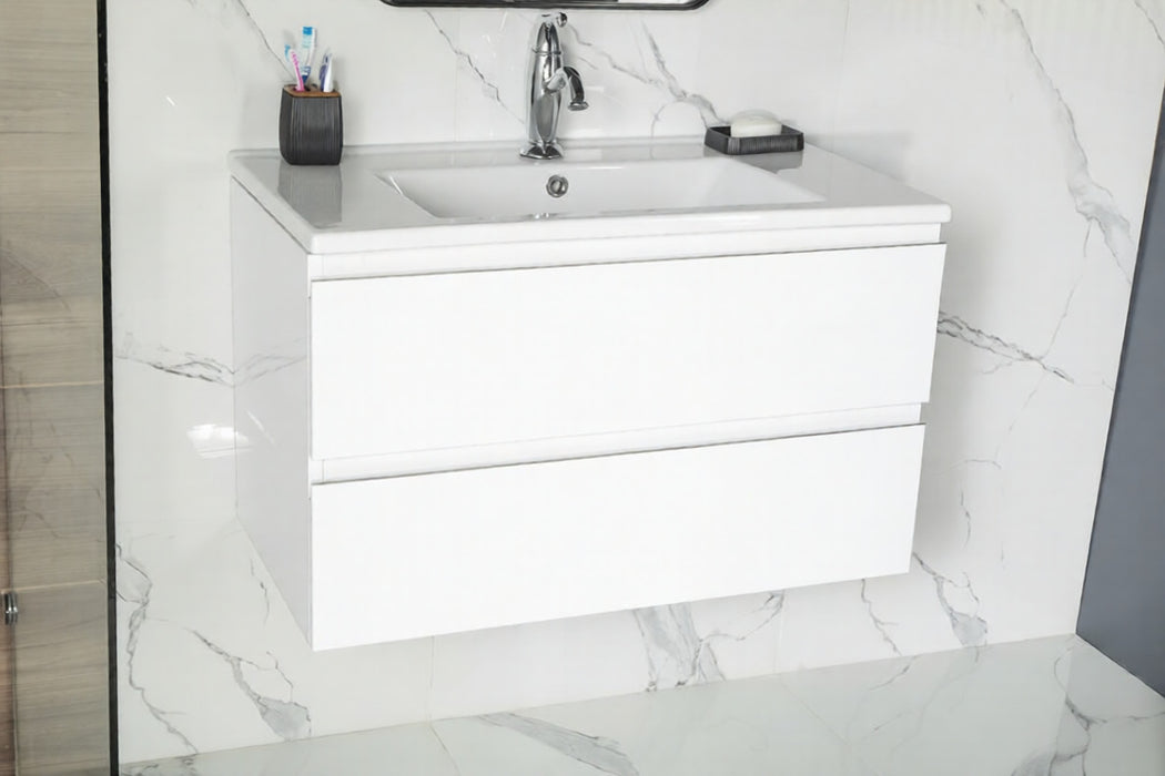 Simena Wood White Bathroom Vanity White 3