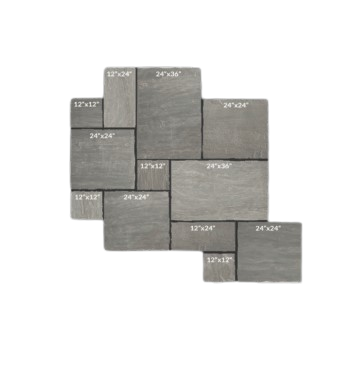 Slate Grey Small Natural Cleft Face & 4 Sides Sandstone Rock Face Jumbo Pattern - Various Sizes x +/- 7/8"