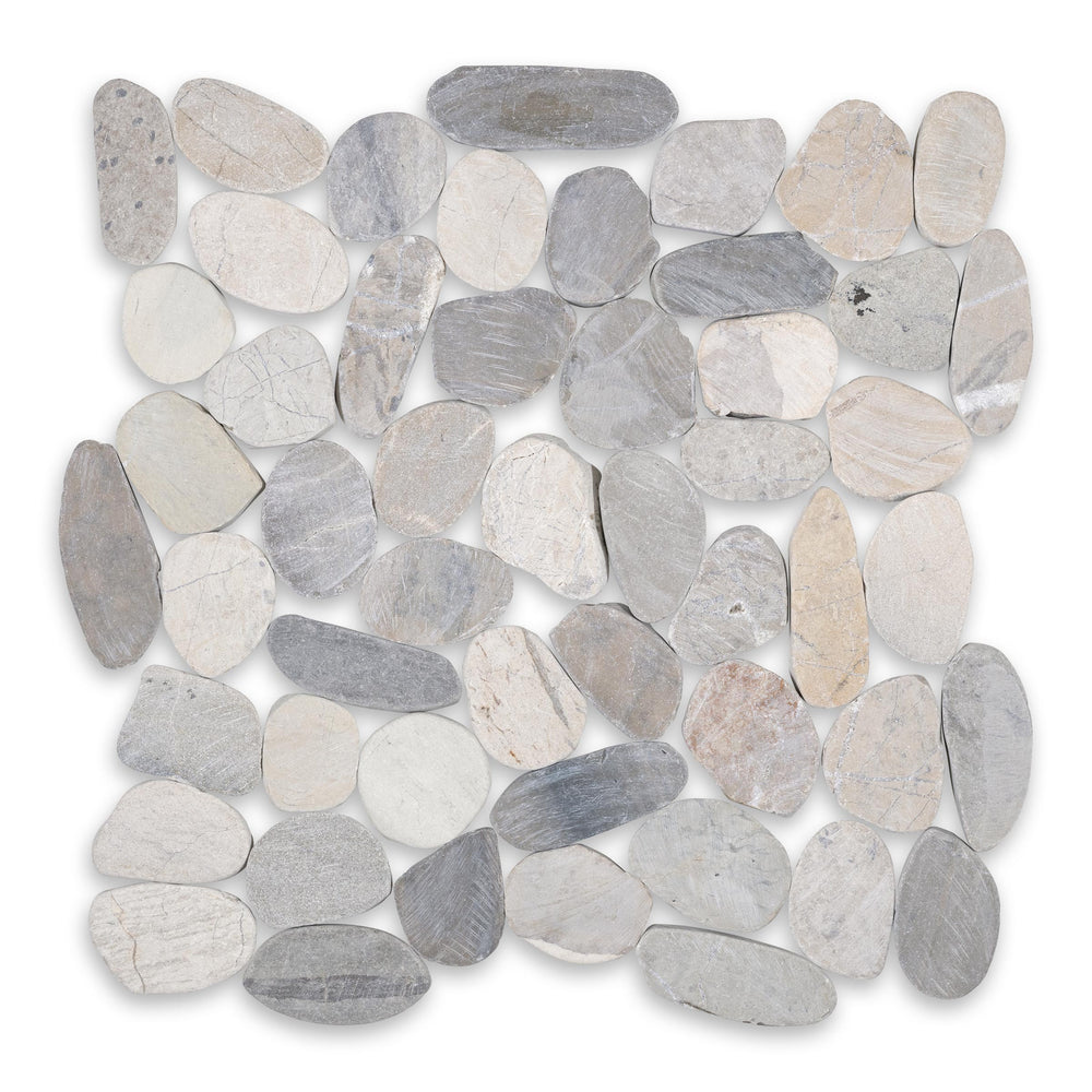 Sliced Flat Revere Matte Natural Stone Pebble - 11 3/4" x 11 3/4" x 3/8"