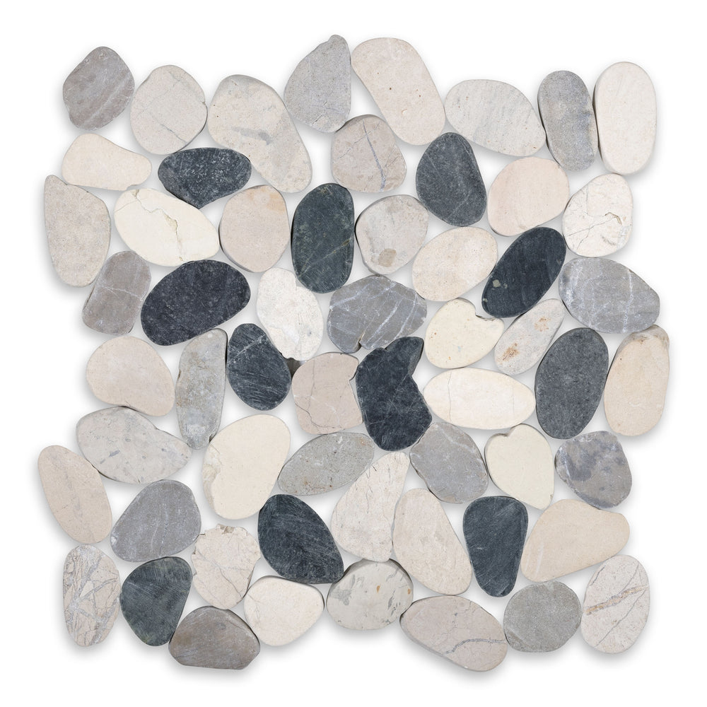 Sliced Flat Silverado Matte Natural Stone Pebble - 11 3/4" x 11 3/4" x 3/8"