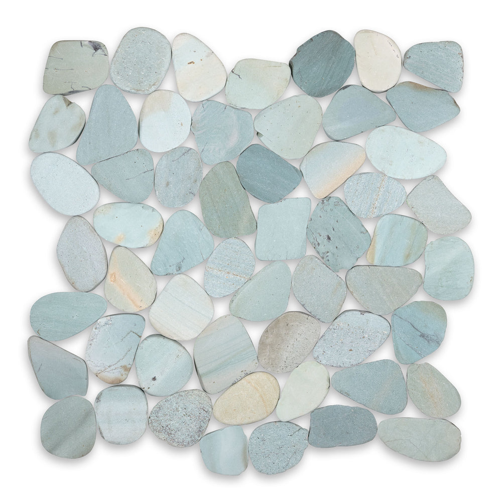 Sliced Flat Vale Matte Natural Stone Pebble - 11 3/4" x 11 3/4" x 3/8"