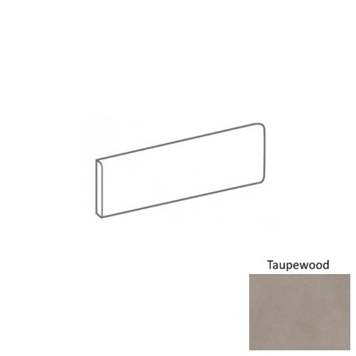 Arricciato Taupewood Porcelain Floor & Wall Trim - 3" x 12" Bullnose