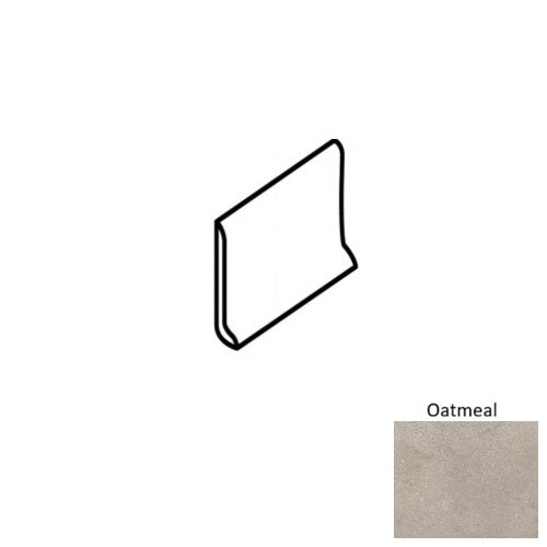 Axivis Oatmeal Porcelain Floor & Wall Trim - 6" x 12" Rounded Top Cove Base