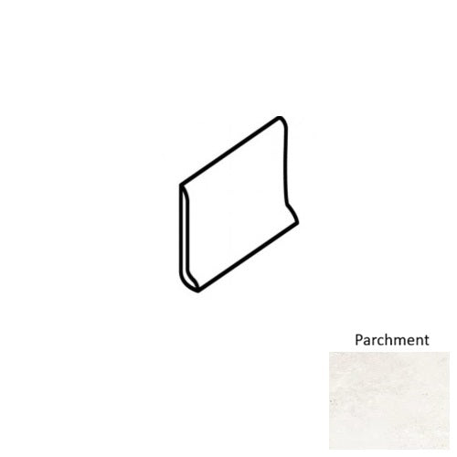 Axivis Parchment Porcelain Floor & Wall Trim - 6" x 12" Rounded Top Cove Base