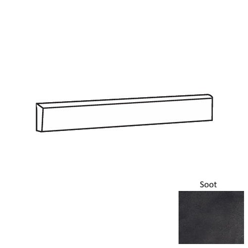 Axivis Soot Porcelain Floor & Wall Trim - 3" x 24" Bullnose