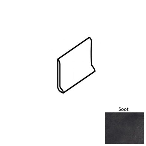 Axivis Soot Porcelain Floor & Wall Trim - 6" x 12" Rounded Top Cove Base