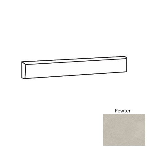 Greenform Pewter Porcelain Floor & Wall Trim - 3" x 24" Bullnose