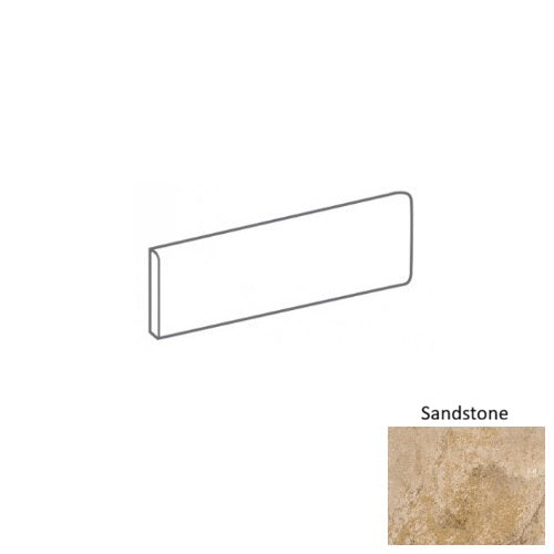 Ombriva Sandstone Porcelain Floor & Wall Trim - 3" x 12" Bullnose