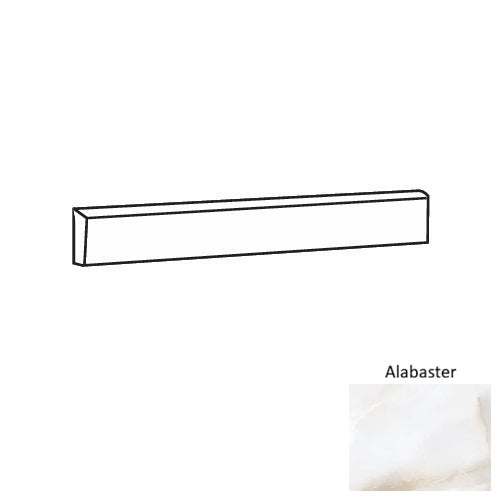 Penumbrix Alabaster Porcelain Floor & Wall Trim - 3" x 24" Bullnose