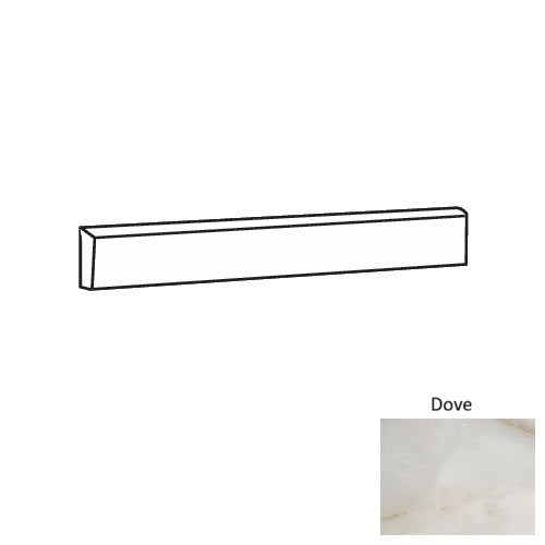 Penumbrix Dove Porcelain Floor & Wall Trim - 3" x 24" Bullnose