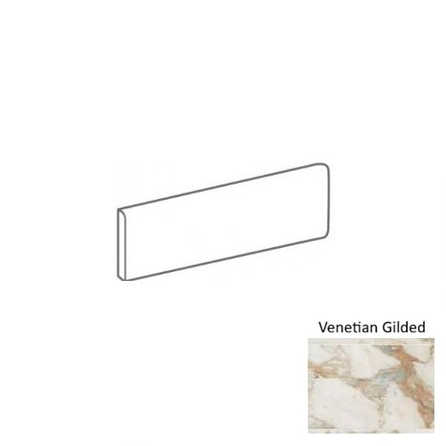 Raffine Venetian Gilded Porcelain Floor & Wall Trim - 3" x 24" Bullnose