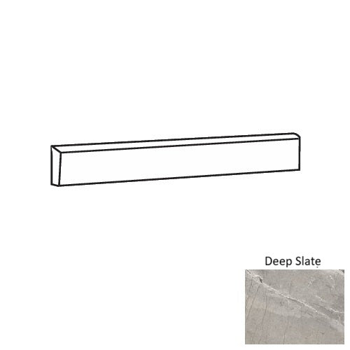 Regnova Deep Slate Porcelain Floor & Wall Trim - 3" x 24" Bullnose
