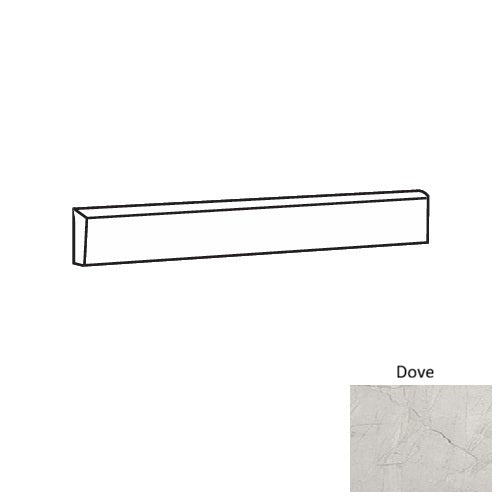 Regnova Dove Porcelain Floor & Wall Trim - 3" x 24" Bullnose