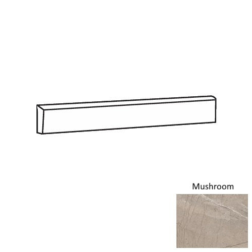 Regnova Mushroom Porcelain Floor & Wall Trim - 3" x 24" Bullnose