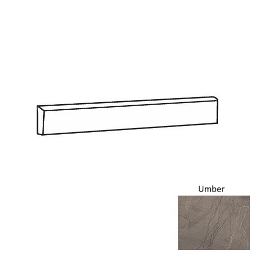 Regnova Umber Porcelain Floor & Wall Trim - 3" x 24" Bullnose