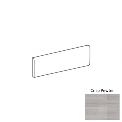 Reverova Arch Crisp Pewter Porcelain Floor & Wall Trim - 3" x 12" Bullnose