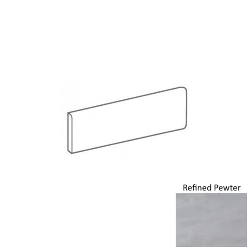Urbanore Refined Pewter Porcelain Floor & Wall Trim - 3" x 12" Bullnose
