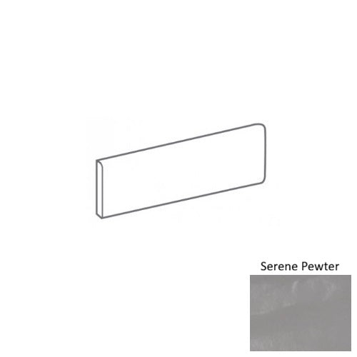 Urbanore Serene Pewter Porcelain Floor & Wall Trim - 3" x 12" Bullnose