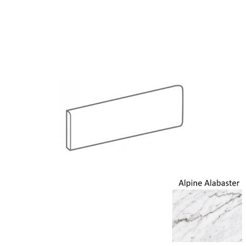 Venatura Alpine Alabaster Porcelain Floor & Wall Trim - 3" x 12" Bullnose