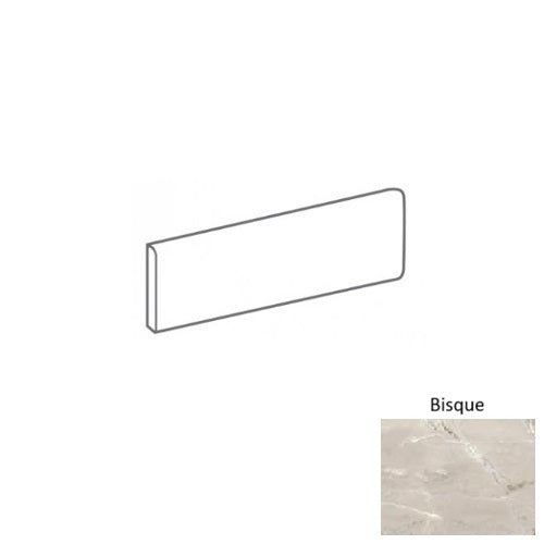 Venatura Bisque Porcelain Floor & Wall Trim - 3" x 12" Bullnose