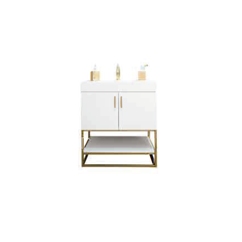 Solana Wood White Bathroom Vanity White 1