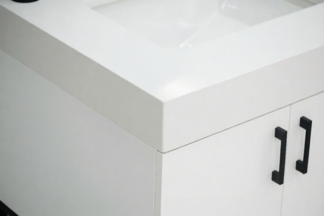 Solana Wood White Bathroom Vanity White 5