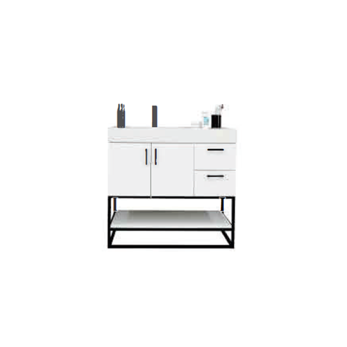 Solana Wood White Bathroom Vanity White 1