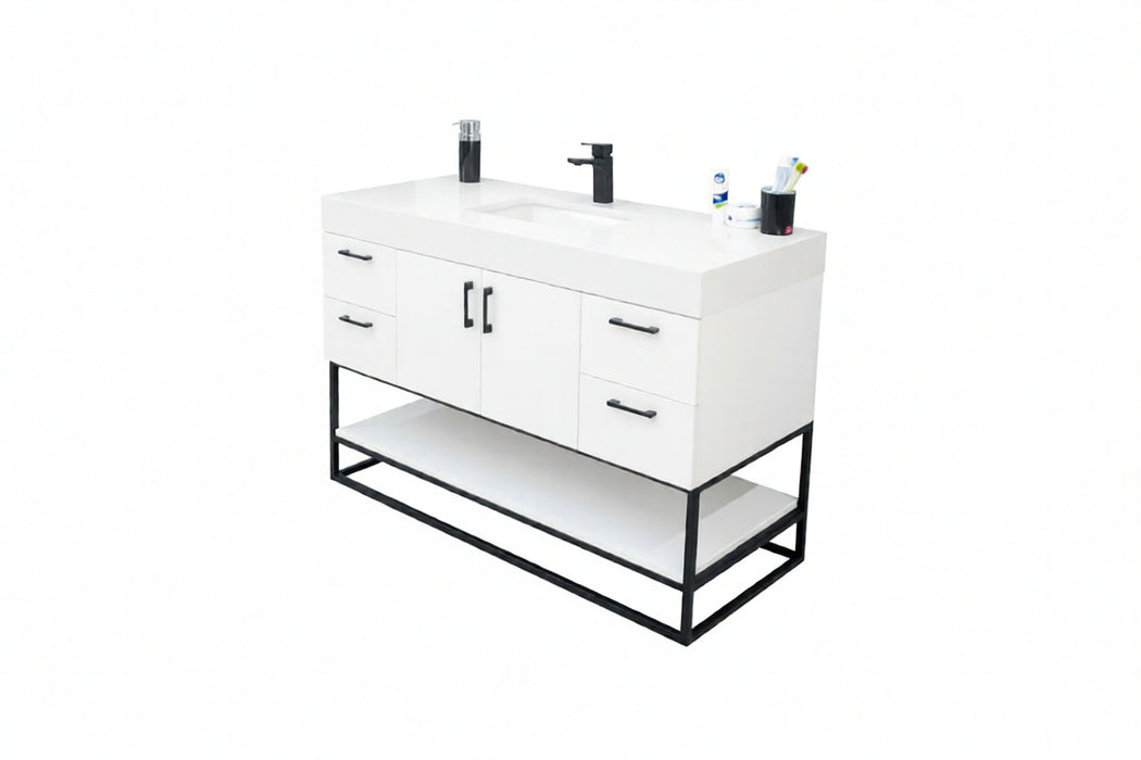 Solana Wood White Bathroom Vanity White 3