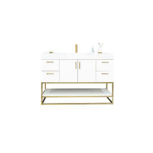 Solana Wood White Bathroom Vanity White 1